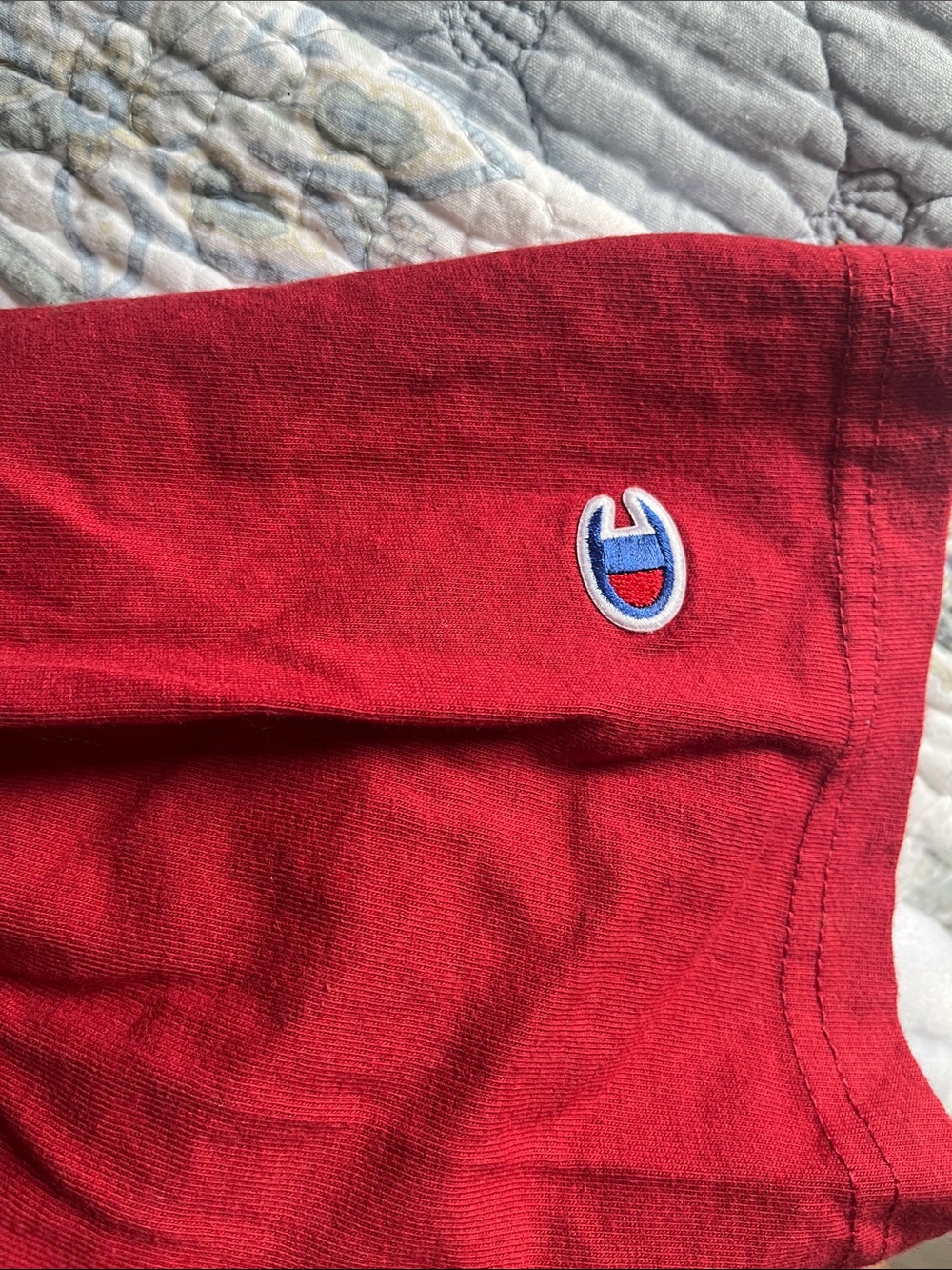 Champion Red Short-Sleeve Script Logo Tee - Picture 2 of 3